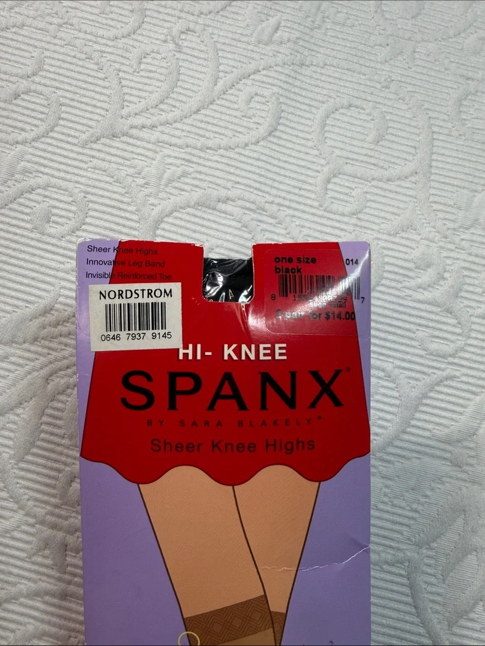 SPANX Sheer Hi-Knee Hosiery in Black. One Size. New